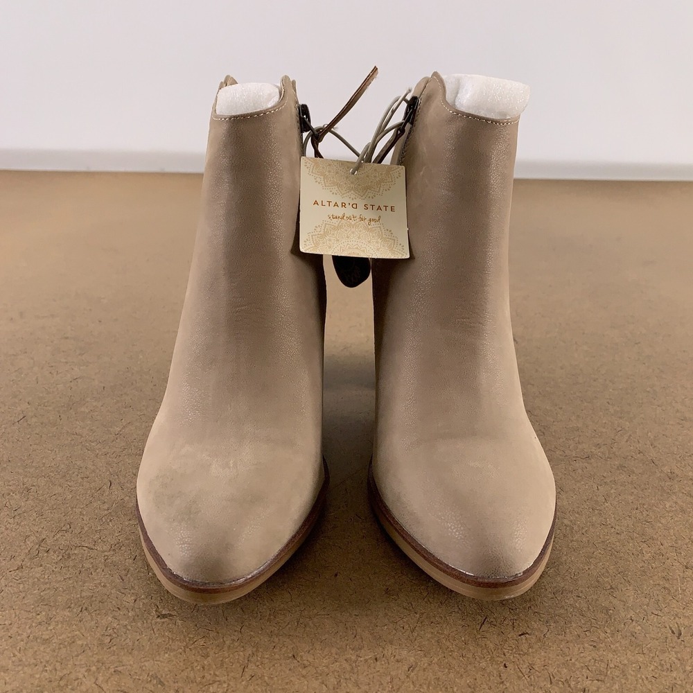 Altar'd State MIA Women's Shoe Size 7 Barby Stone Heeled Side Zip Bootie NWT